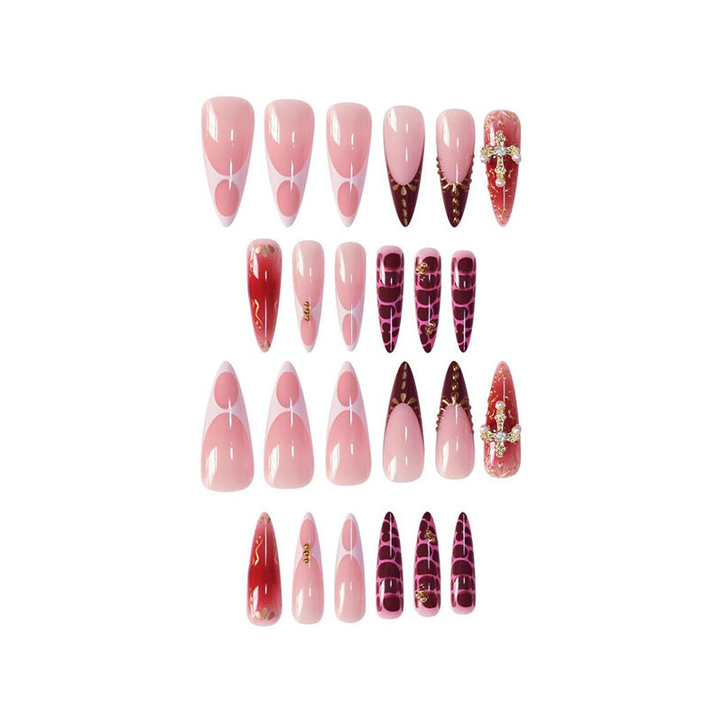 Elegant Stiletto Press-On Nail Set Bowlift