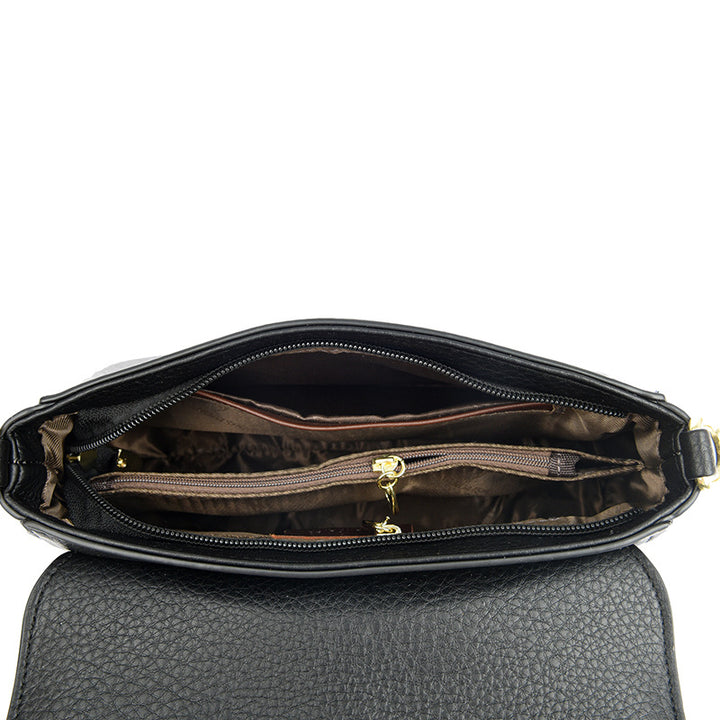 Elegant Faux Leather Crossbody Bag Bowlift