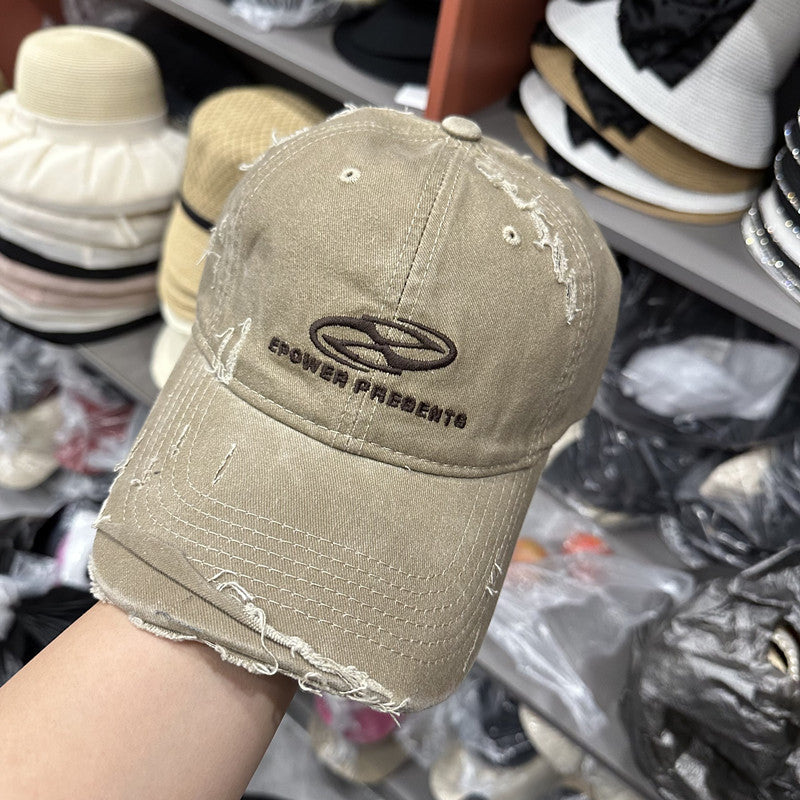 Distressed Vintage-Inspired Baseball Cap