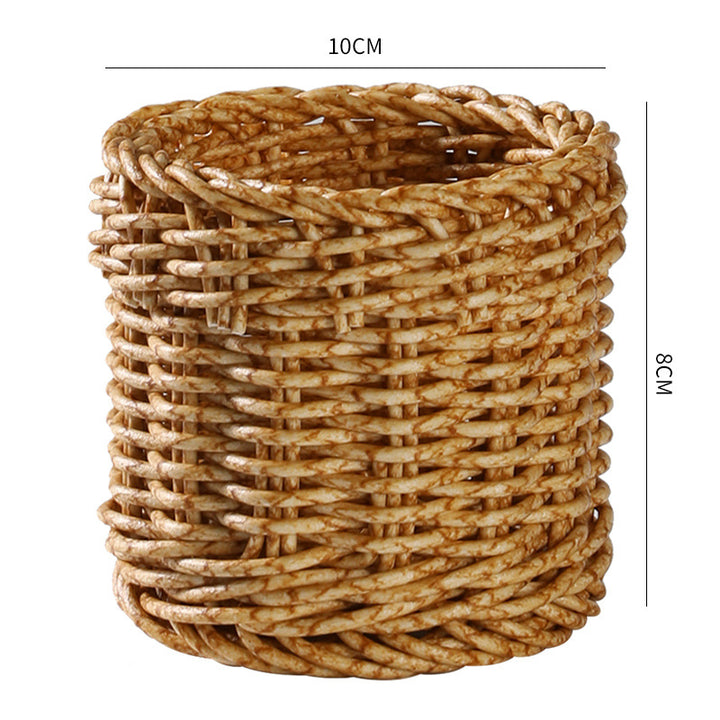 Handcrafted Round Wicker Storage Basket Bowlift