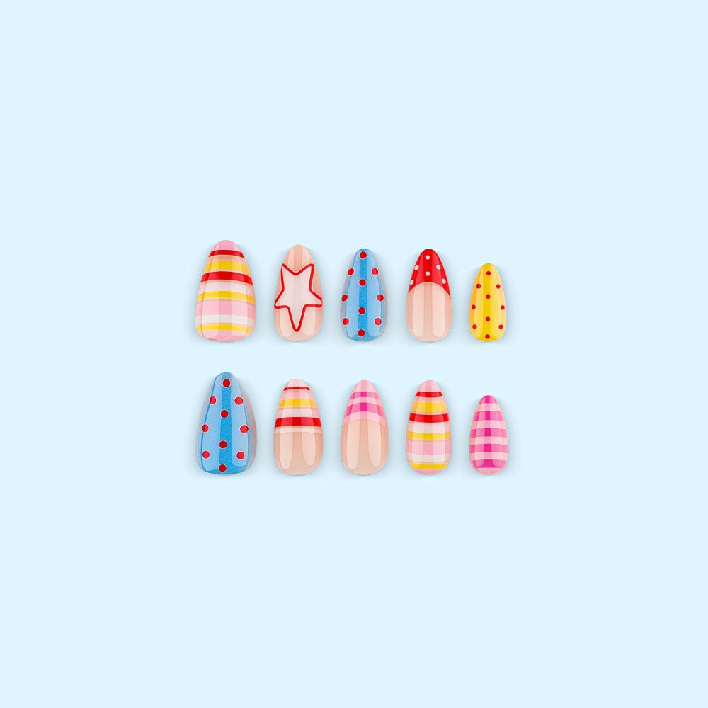 Creative Nail Art Set with Colorful Patterns Bowlift