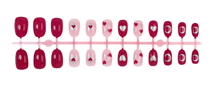 Nail art set with romantic heart and star motifs Bowlift