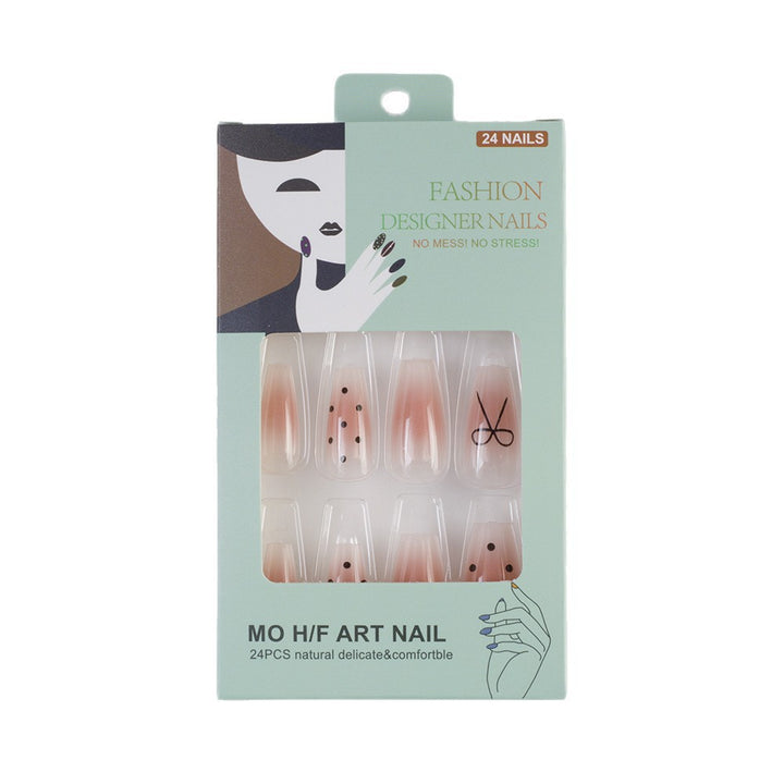 Artificial nails with modern dot design and elegant accents Bowlift