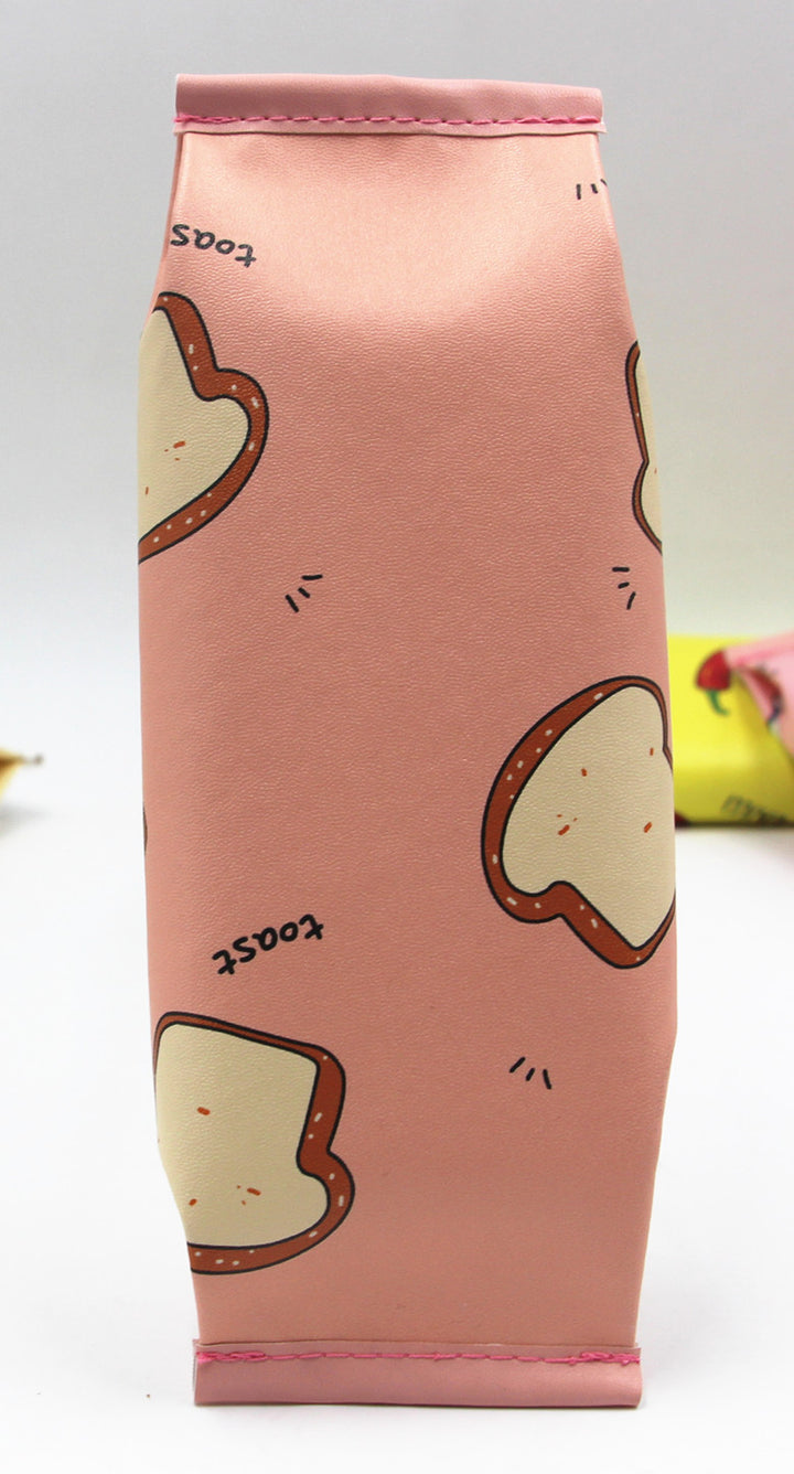 Cute Bread-Themed Zippered Pencil Case Bowlift