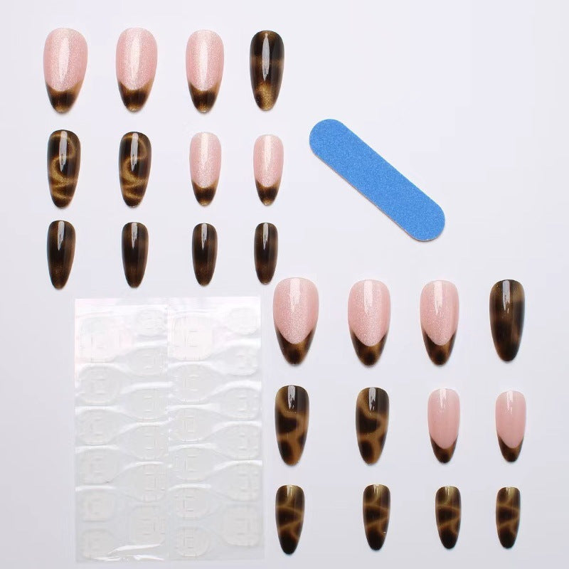 Artifical nails with elegant tortoiseshell tips Bowlift
