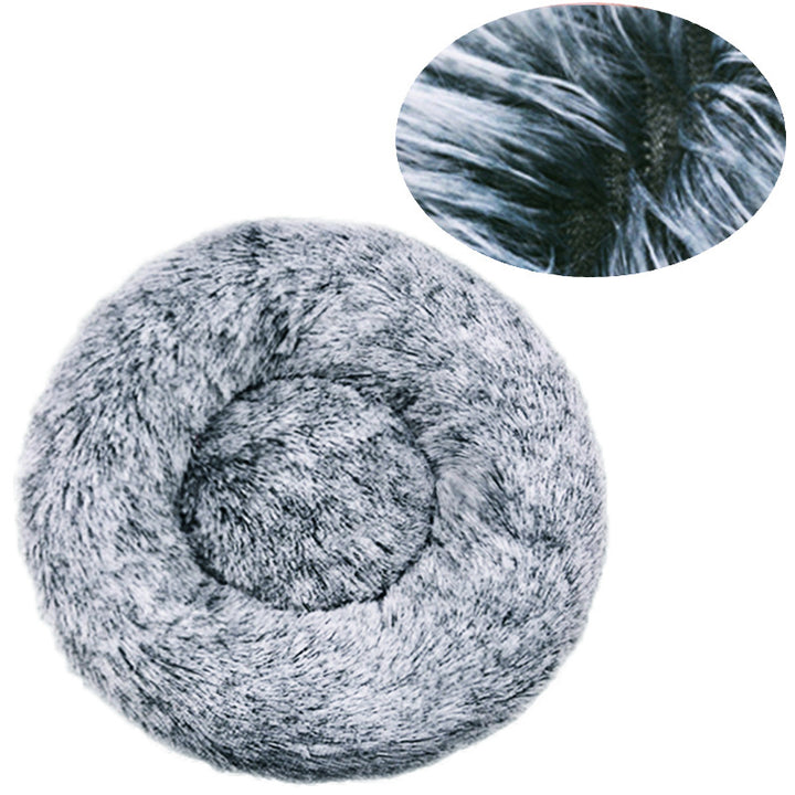 Round Fuzzy Dog Bed