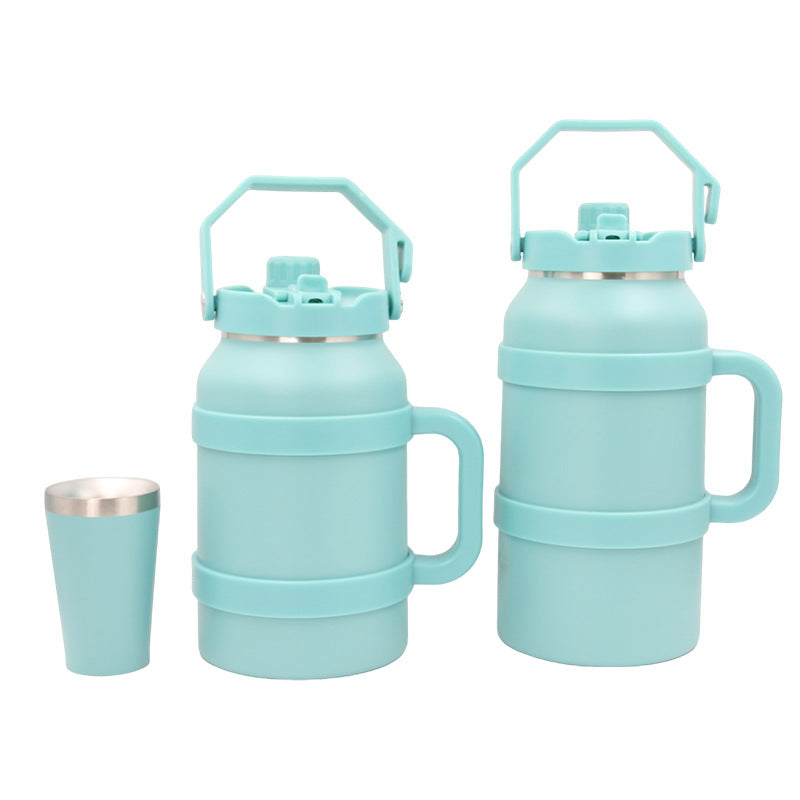 Ladies Insulated Stainless Steel Thermo Bottle with Practical Carry Handle Bowlift