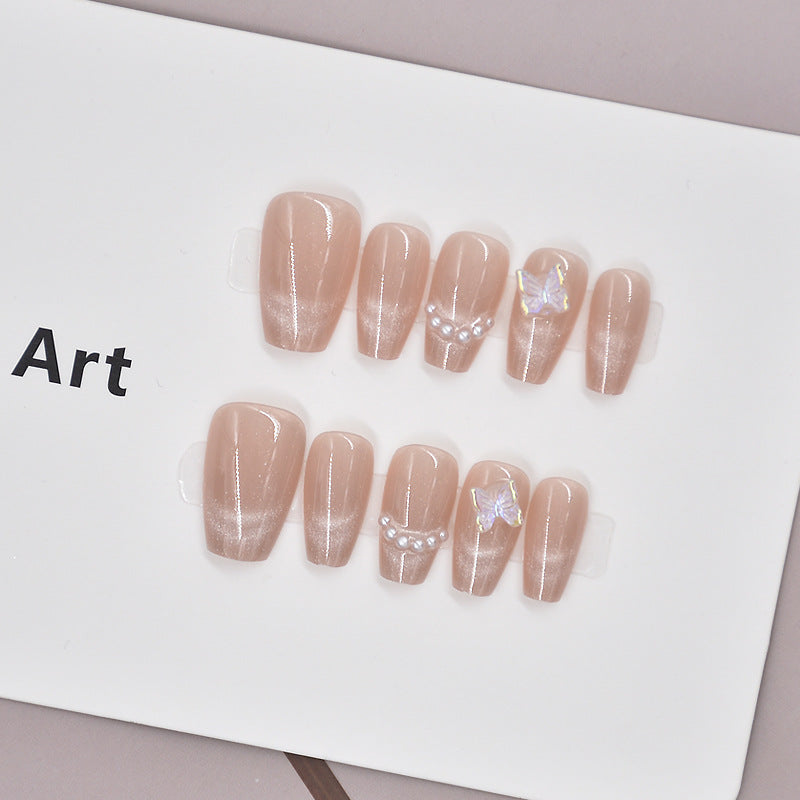 Glamorous Heart-Themed Press-On Nail Set Bowlift