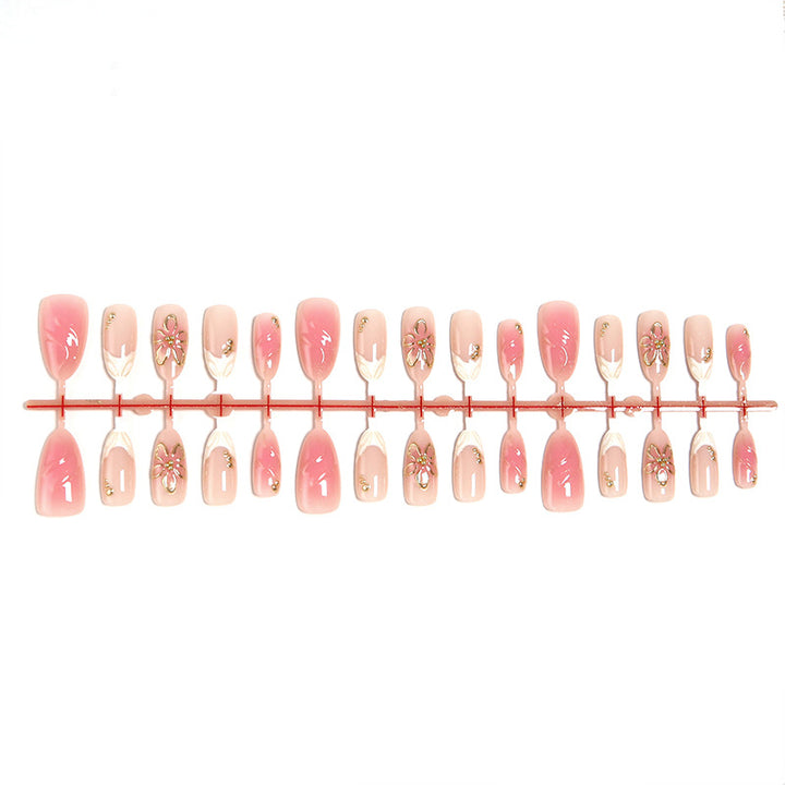 Artificial nails with delicate floral design Bowlift