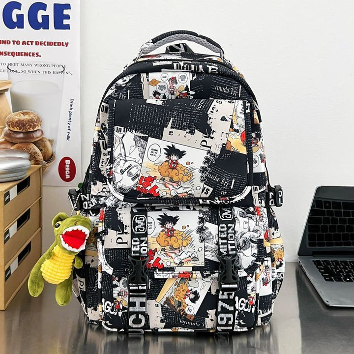 Backpack in Comic Design with Soft Plush Pendant Bowlift