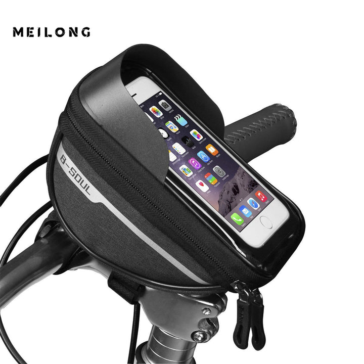 touchscreen handlebar phone bag with waterproof shell and reflective strip Bowlift