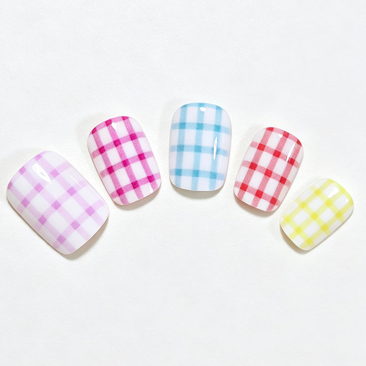 Gingham Pattern Nail Art Wraps Bowlift