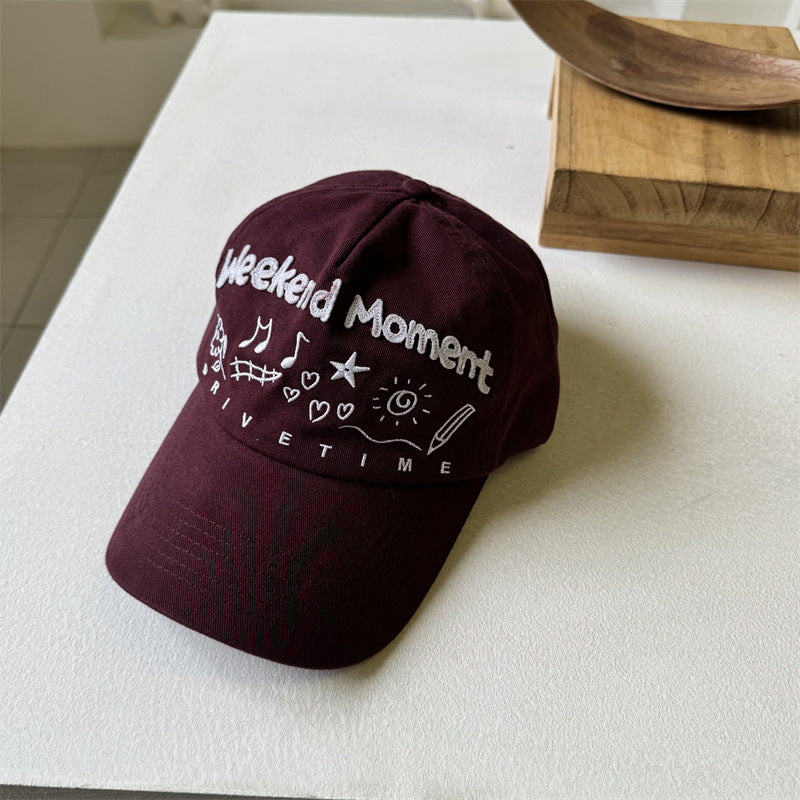 Women's Embroidered Graphic Visor Cap Bowlift