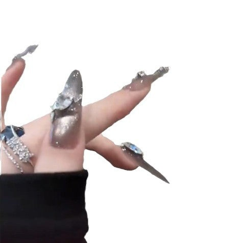 Glamorous artificial nails with rhinestone accents Bowlift
