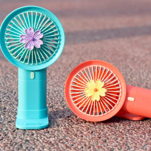 Unisex Portable Mini Hand Fan with Attractive Floral Pattern Bowlift