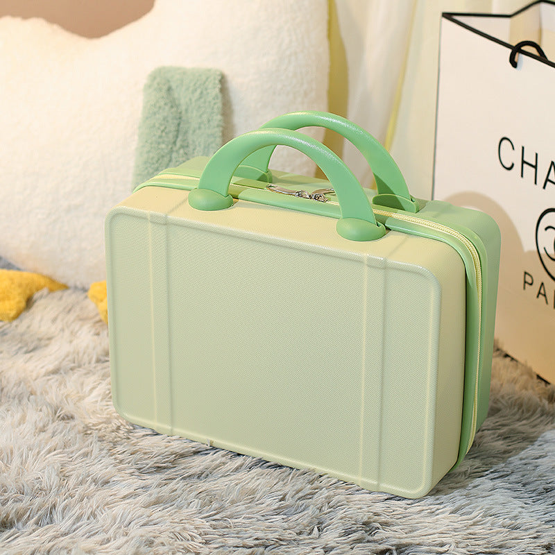 hard-shell travel cosmetic case with double-zip closure top handle and protective feet Bowlift