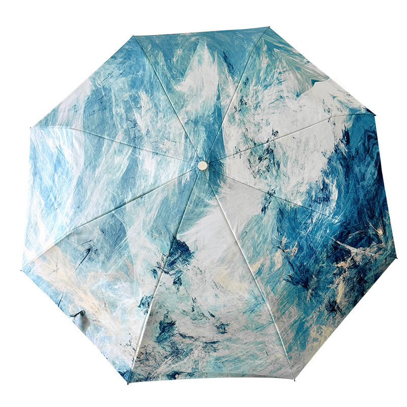 Ladies elegant folding umbrella with unique marble pattern Bowlift
