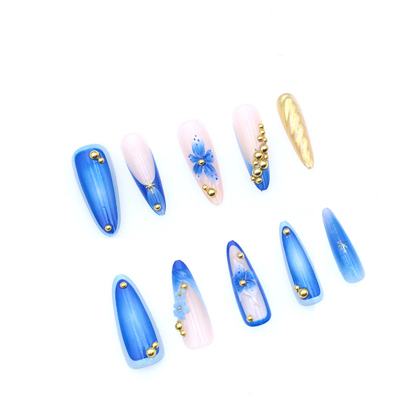 Artistic Floral Nail Art Extensions Bowlift