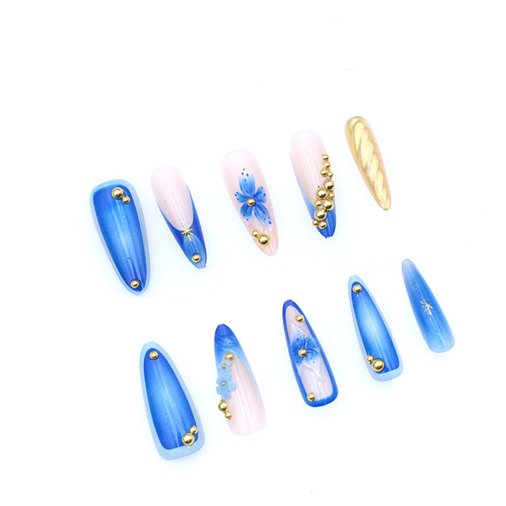 Artistic Floral Nail Art Extensions Bowlift