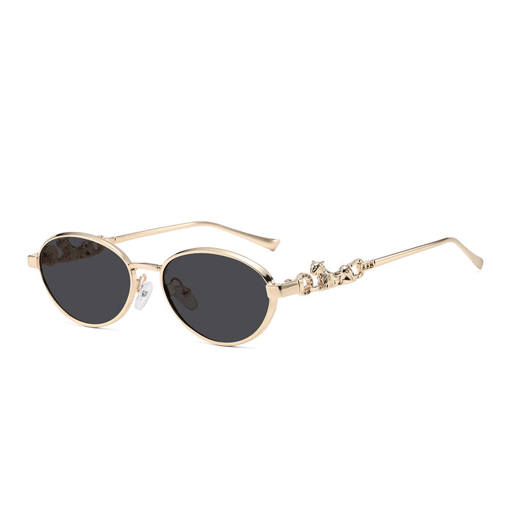 Decorative Oval Frame Sunglasses Bowlift
