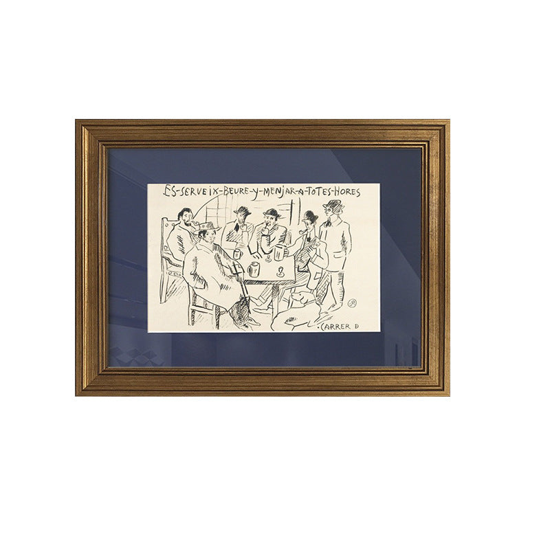 Vintage-inspired framed artwork