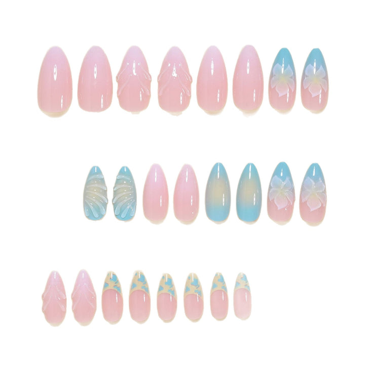 Elegant Floral Sculpted Nail Art Tips Bowlift