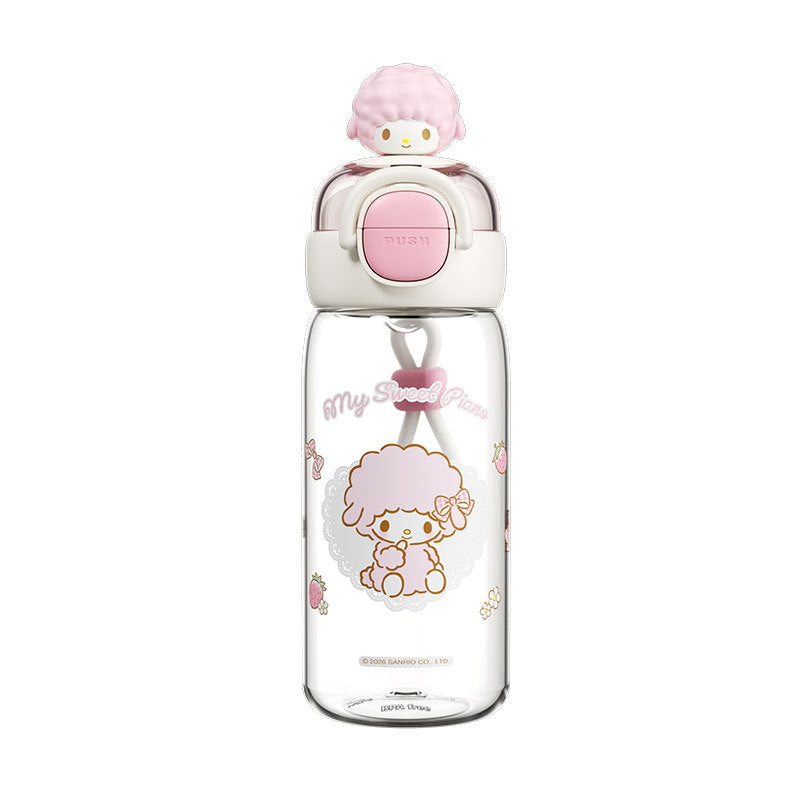 Women's water bottle with interactive lid and cute character design Bowlift