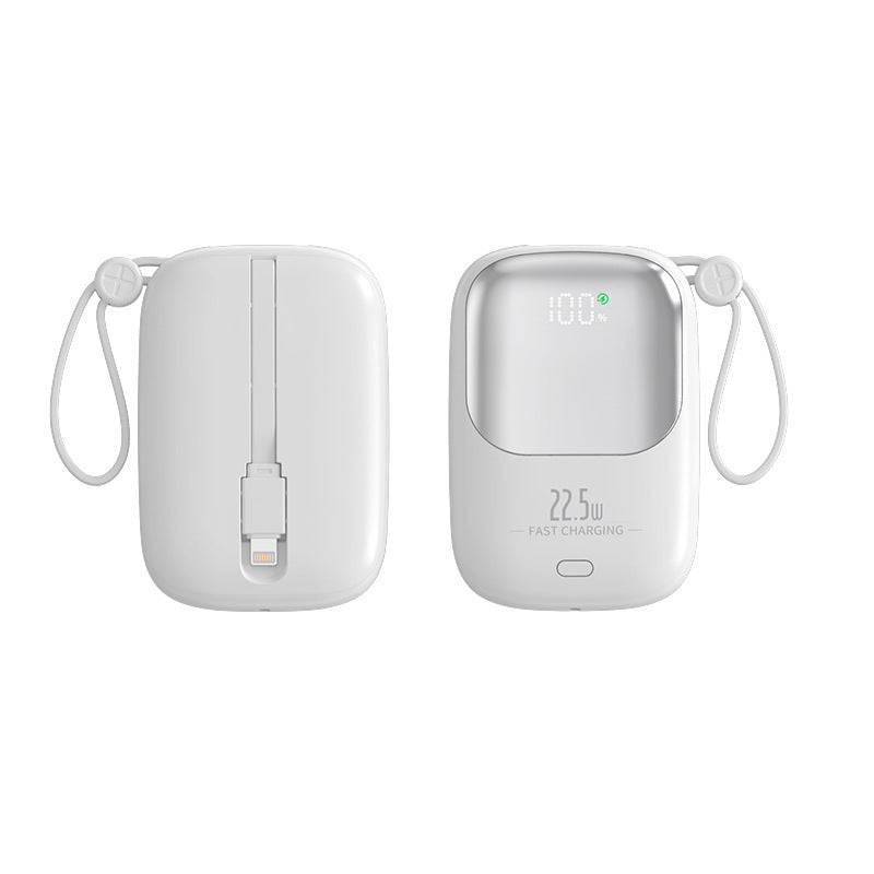 Portable Power Bank with Digital Charging Display and Integrated Charging Cable Bowlift