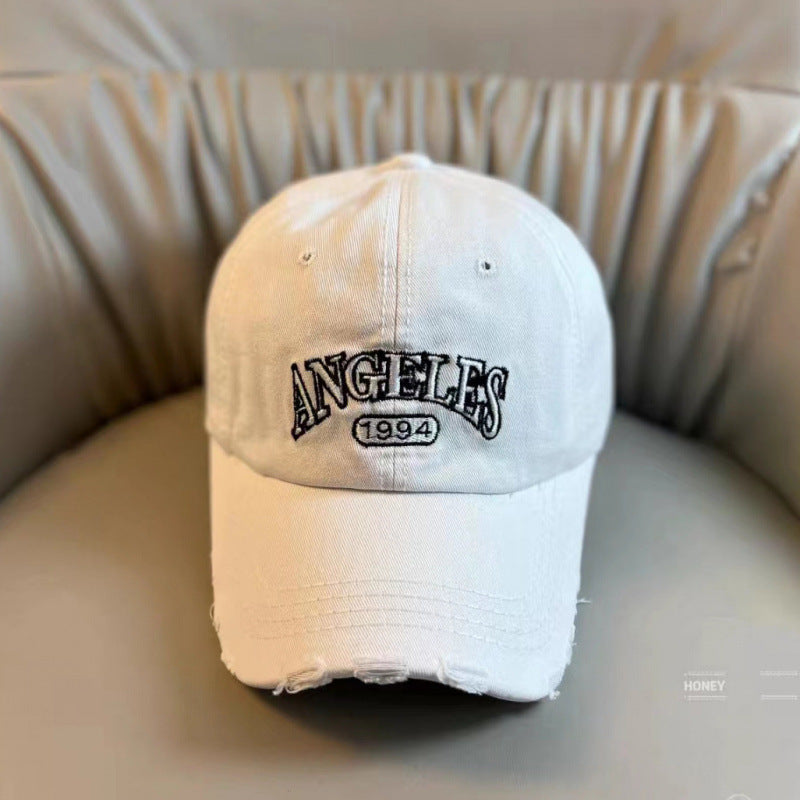 Women's Distressed Vintage-Style Adjustable Baseball Cap Bowlift