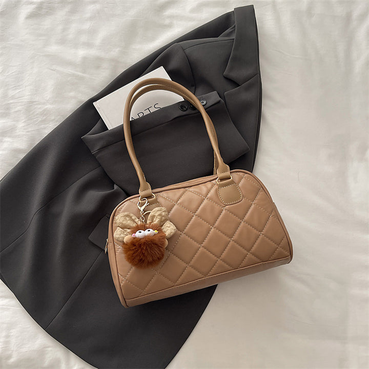 Quilted Faux Leather Handbag Bowlift
