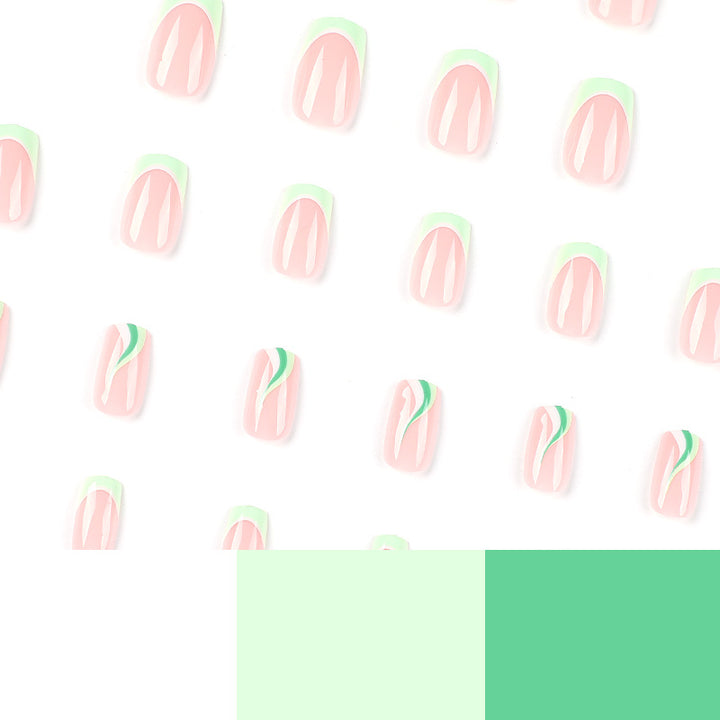 Artful Nail Extensions with Elegant Gradient and Glitter Coating Bowlift
