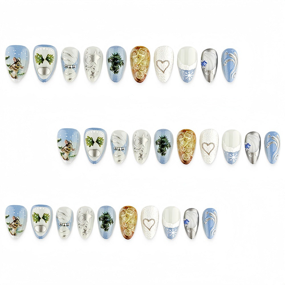 Artificial nails with festive winter motifs Bowlift