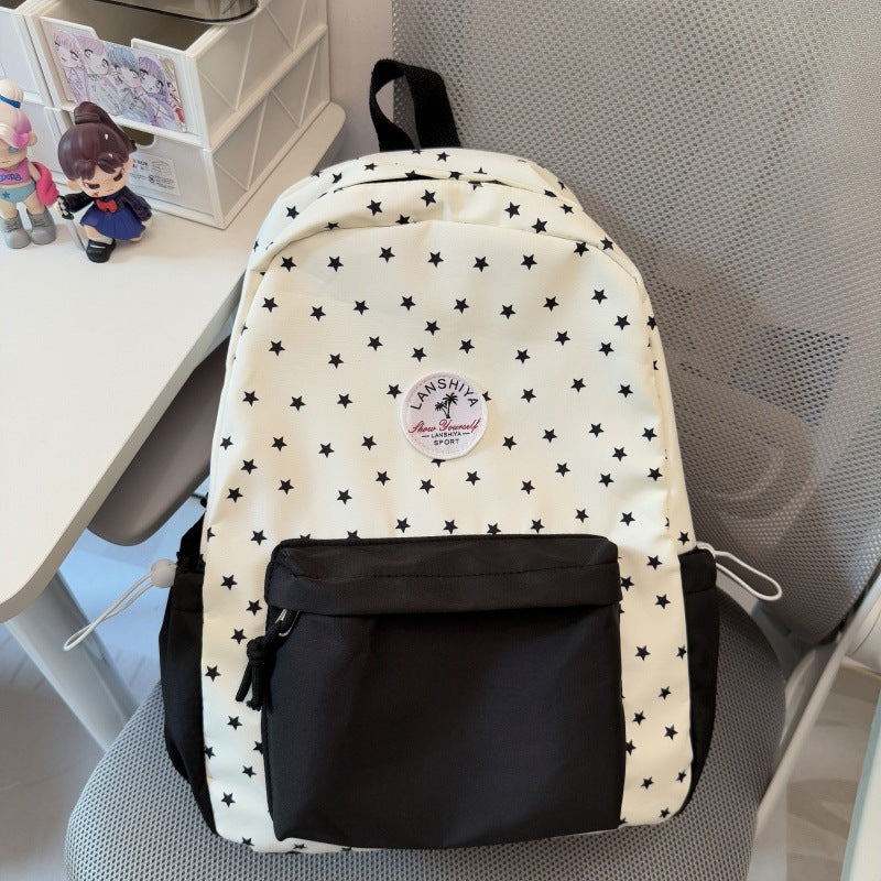 Star-Patterned School Backpack