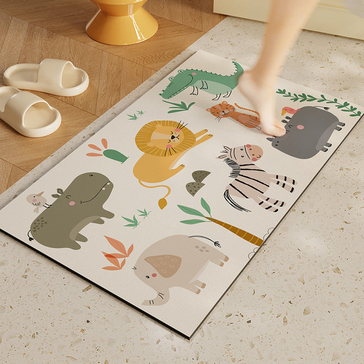 Fun Illustrated Animal Bath Mat Bowlift