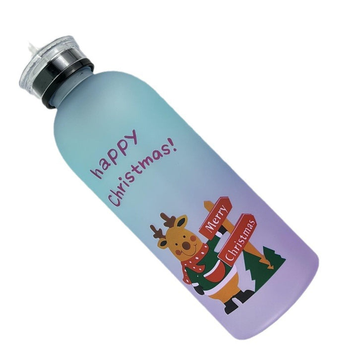 Ladies Motivational Water Bottle with Cheerful Christmas Design Bowlift