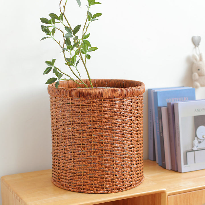 Handcrafted Natural Wicker Storage Bin Bowlift