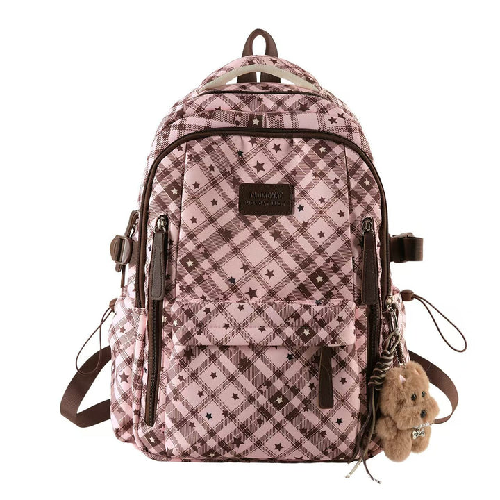 Multi-Compartt Star-Patterned Backpack Bowlift