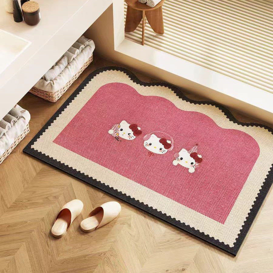 Decorative Cat-Themed Bathroom Mat