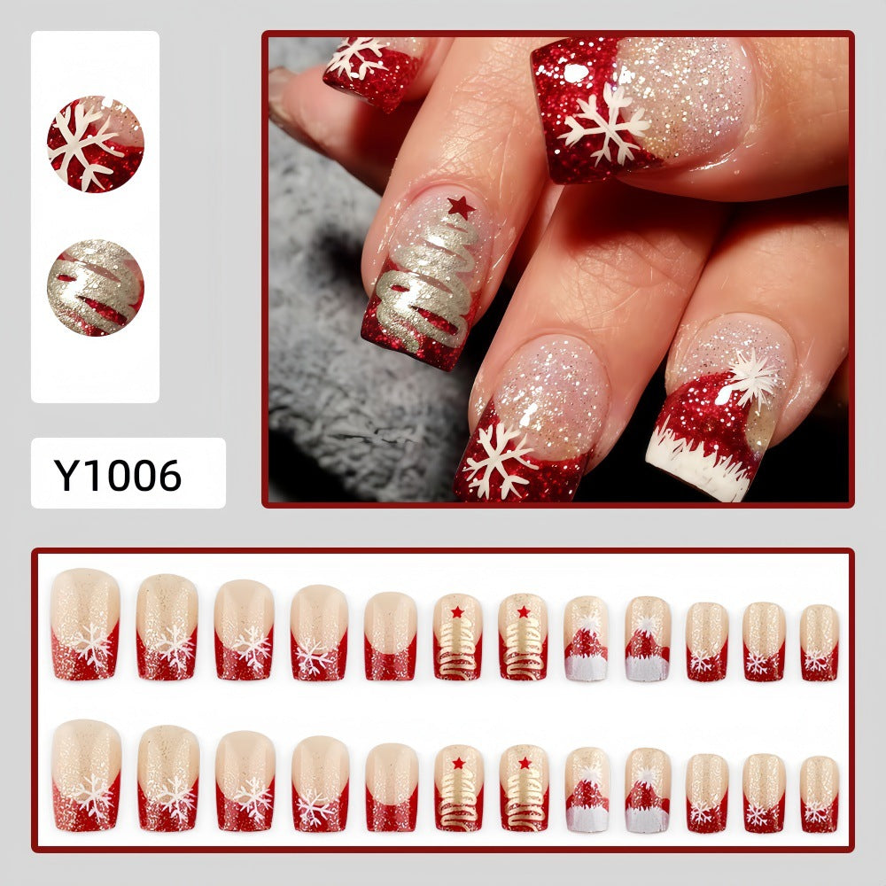 Artificial nails with festive Christmas design Bowlift
