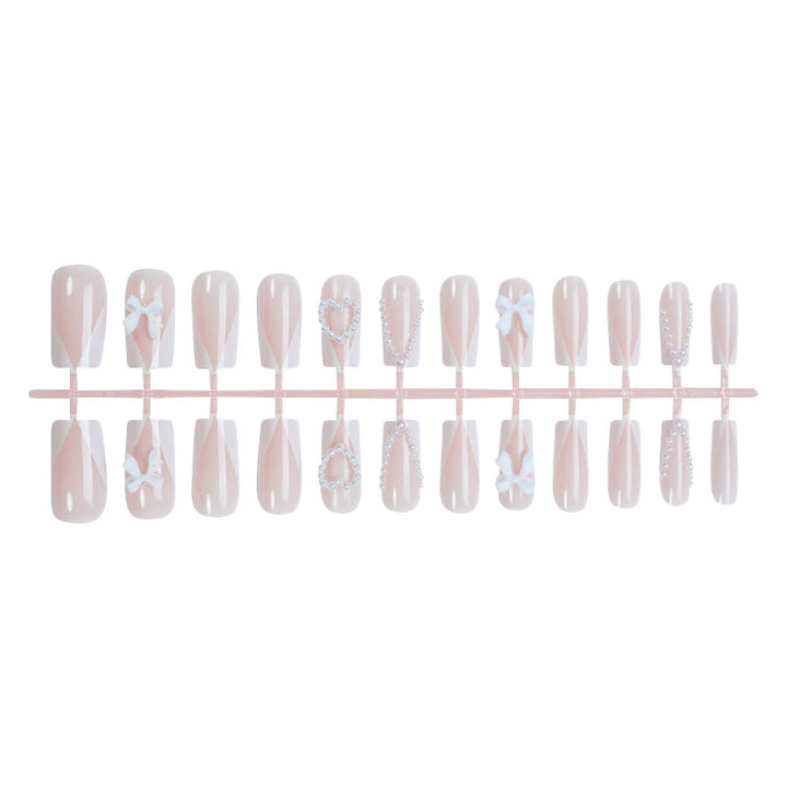 Decorative Press-On Nail Kit with Elegant Accents Bowlift