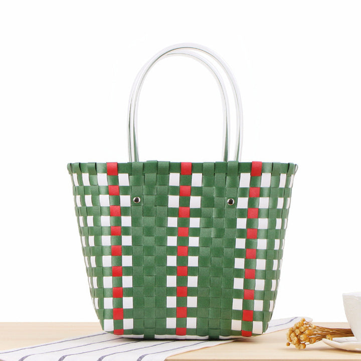 Braided shopping bag with colorful pattern Bowlift