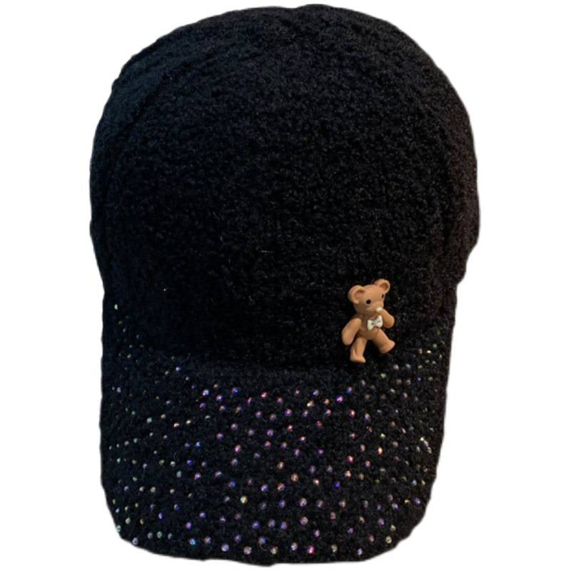 Women's Shimmering Fuzzy Baseball Cap Bowlift