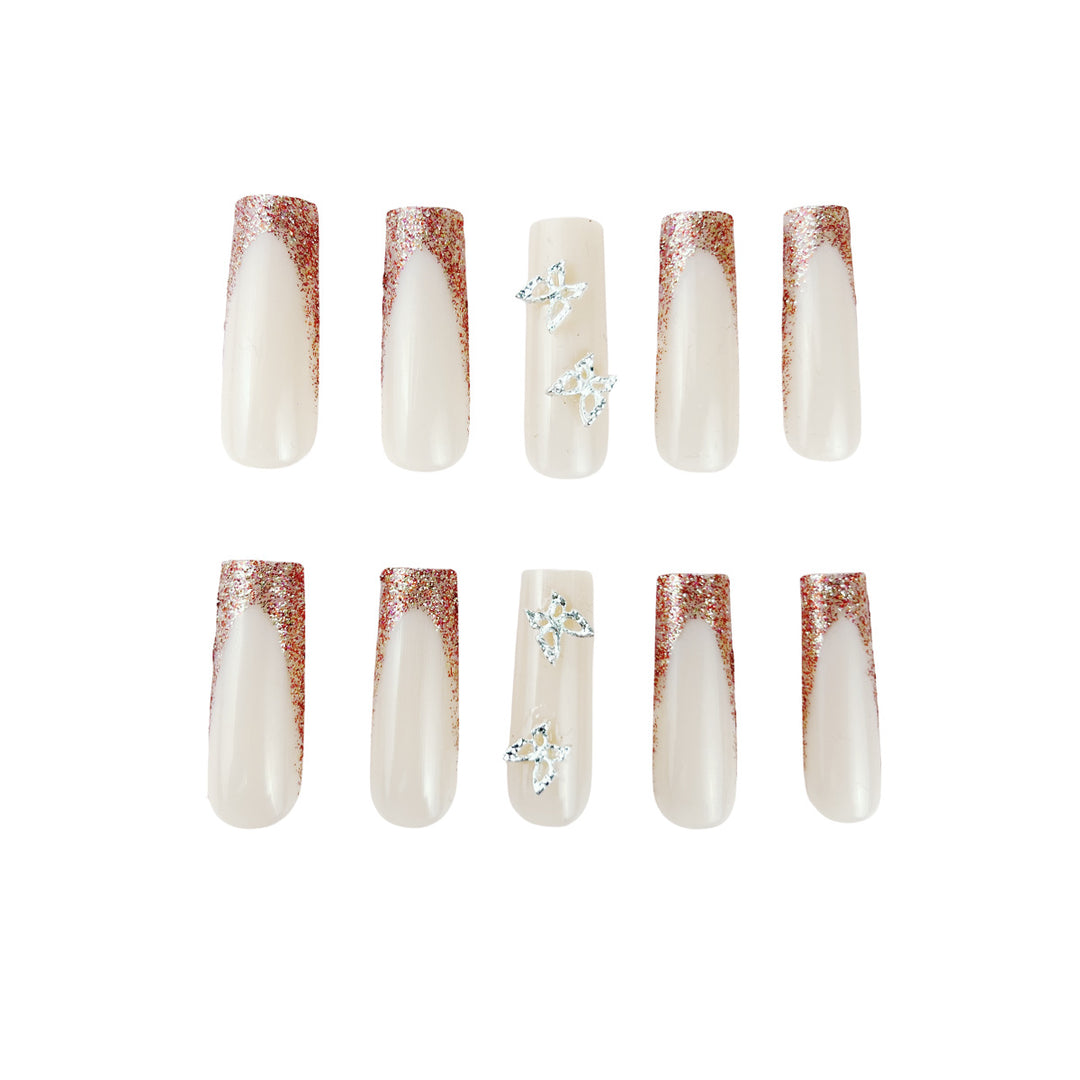 Artistic Long Glossy Almond-Shaped Nail Extensions Bowlift