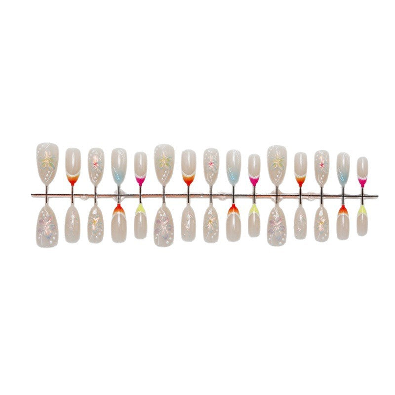 Artistic Nail Set with Floral Motifs Bowlift