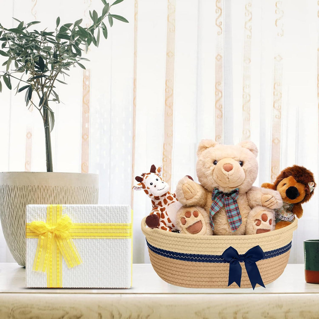 Women's decorative storage basket with bow accent Bowlift
