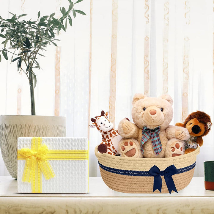 Women's decorative storage basket with bow accent Bowlift
