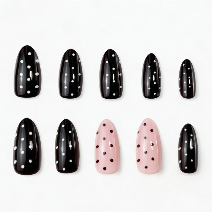 Trendy Polka Dot Press-On Nail Set Bowlift