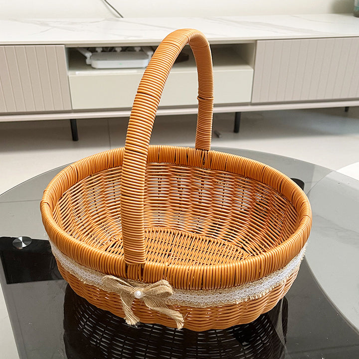 Women's Handwoven Shopping Basket Bowlift