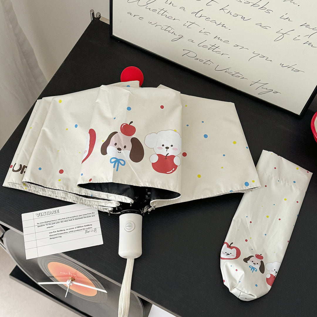 Ladies Folding Umbrella with Playful Design Bowlift