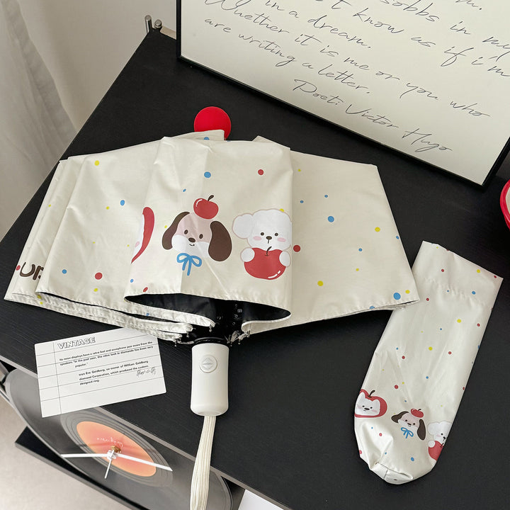 Ladies Folding Umbrella with Playful Design Bowlift